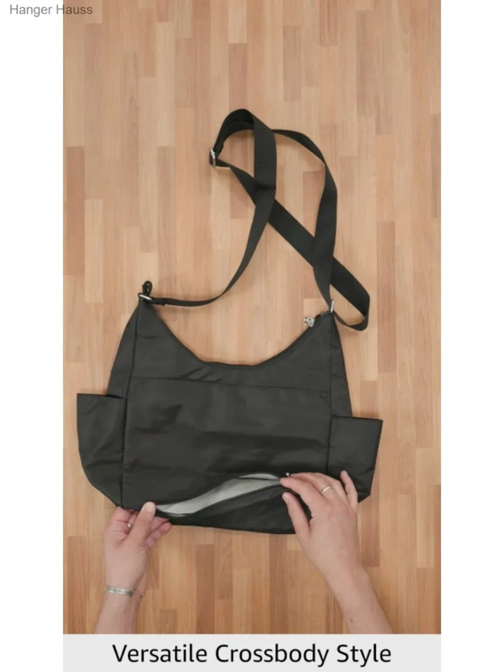 Lightweight Machine Washable Hobo Crossbody with RFID Protection